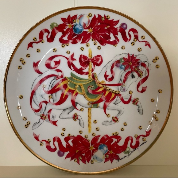 Limited Edition Carousel Horse “Christmas Steed” Christmas Plate No. R7687 1991 - Picture 1 of 5